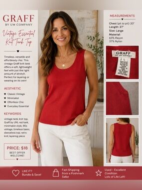 Graff Red Scoop Neck Knit Tank Top - Women's